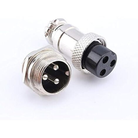 GX16-3, Connecteur Aviation 3 Broches Mâle Femelle en Métal pour Panneau Prise Électrique Aéronautique