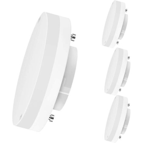 GX53-LED-Lampen, 5 W, entspricht 40 W, 3000 K warmweißes Licht, 470 lm, geringer Verbrauch, nicht dimmbar – Packung mit 4 Einheiten. [Energieklasse F]
