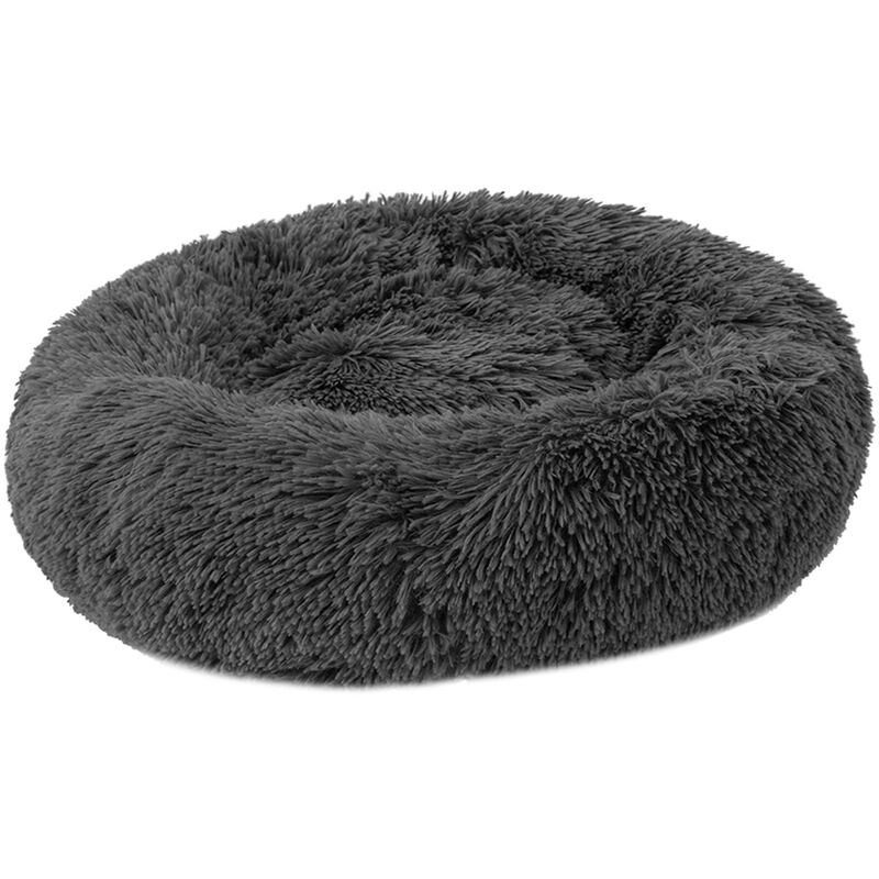 

Cama redonda de felpa suave para mascotas,gris oscuro, diametro 60cm