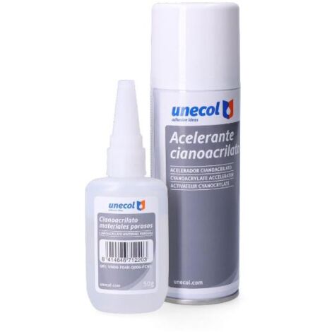 GYMCOL-UNECOL kit acelerante+ciano m.porosos,bot.50g 7156 unecol