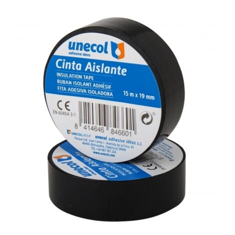 GYMCOL-UNECOL rollo cinta aluminio negra 10 mts50mm 8465 gymcol