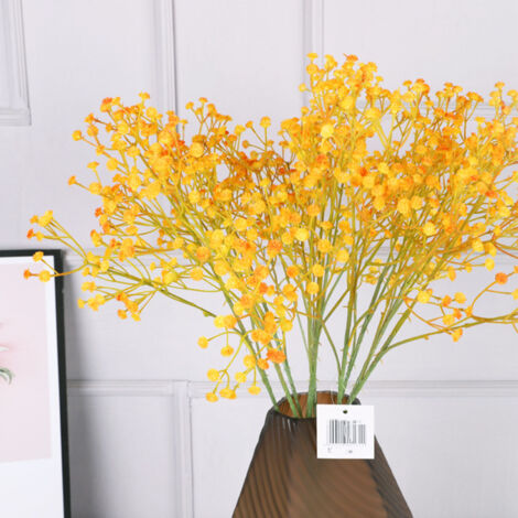Gypsophila Artificiel, Faux Gypsophila en Plastique, 3 Branches avec 108 Fleurs, Rouge, pour Décor de Mariage et Maison