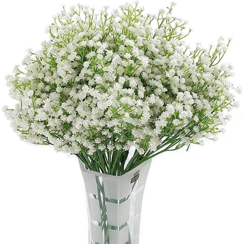 Langray - Gypsophile artificielle 12Pc fleur en soie blanche pour mariage, fête, mariée, décor de bureau-RAPANDA