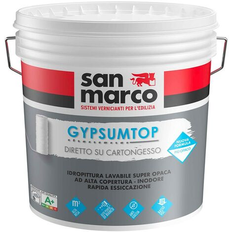 Gypsumtop idropittura lavabile opaca lt 4 bianco