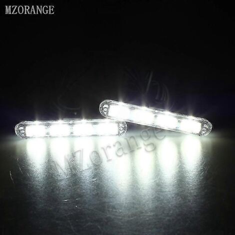Gyrophare à LED 2x4, 12 V, pour véhicules (voiture, camion, pompiers, ambulance, etc.), blanc. Accessoires auto FSO.