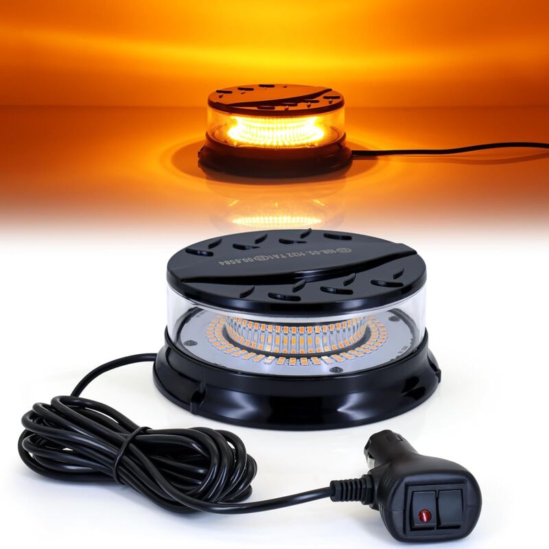 Gyrophare à LED, gyrophare orange 12V-24V jaune gyrophare avec câble magnétique et 3 mètres pour chariot élévateur-tracteur voiture de golf tracteur