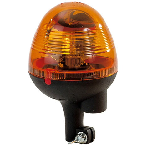 Gyrophare APOLLO 12V sur tige souple – Cabochon polycarbonate – Entraînement vis tangentielle – Signalisation chantier et agriculture – CEA