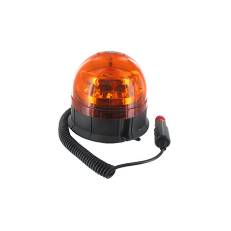 Gyrophare Et Gyroflash à Led (3 Modes: 2 Flash + 1 Rotatif), 10-30v, 36w, Orange, Avec Support Magnétique Et 2,5m De Cordon Spir