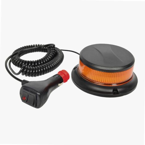 Gyrophare LED magnétique extra plat 12V – 24V avec 7 modes d'éclairage – Support magnétique pour installation rapide – Prise allume-cigare – Abtech