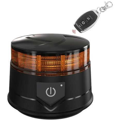 Dinfu Gyrophare LED orange 12V sans fil lumière stroboscopique feux  clignotant magnetique d'urgence signalement lumières pour auto véhicule