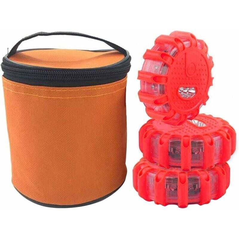 Gyrophare Led Orange Puissant, Lampe Stroboscopique Voiture, Gyrophare Tracteur Agricole, Plat Gyrophare Led à Pile Aimanté Sans Fil D'avertissement