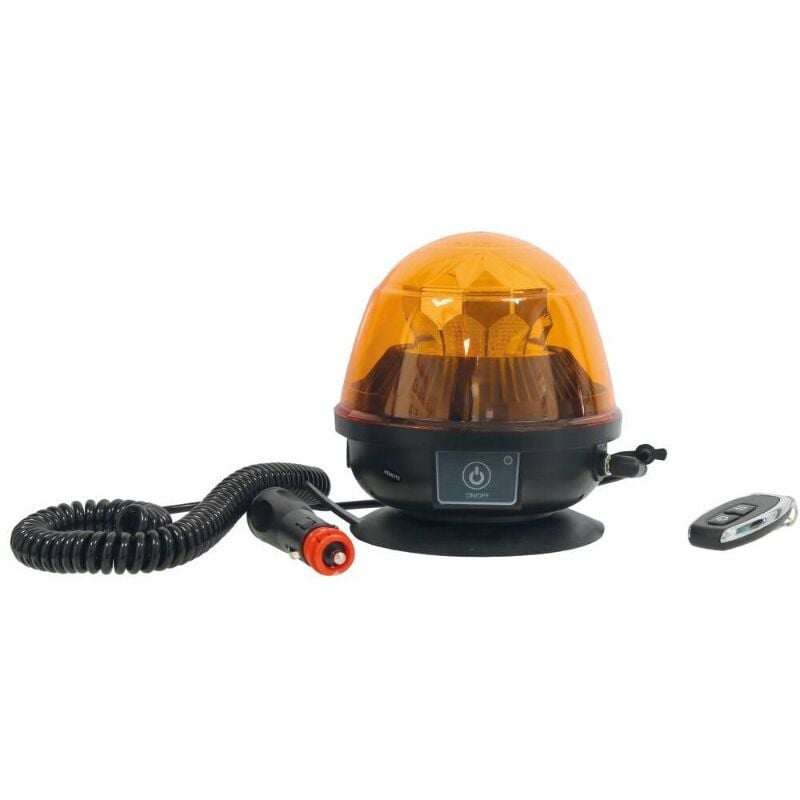 Gyrophare led sur batterie 7,4V 2600mAh base magnétique avec télécommande Sodiflash 16376