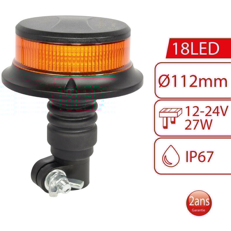 Abtech - Gyrophare led sur tige Homologué 12V - 24V