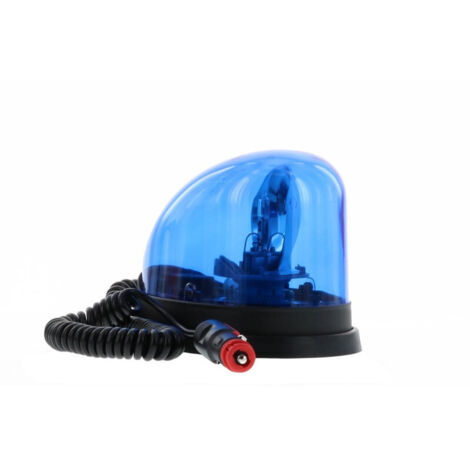 Gyrophare magnétique bleu 12V 55W – Indice de protection IP65 – Fixation facile pour véhicules d'urgence – Câble spiralé inclus