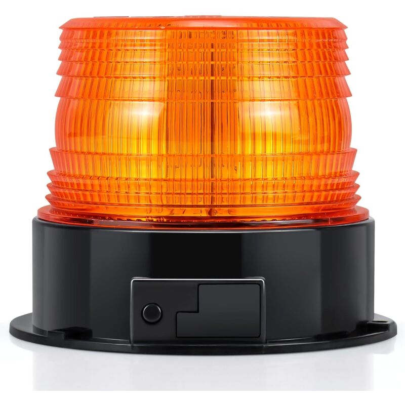 Gyrophare Orange LED, Phare d'Avertissement Clignotant magnétique pour véhicule avec Prise Allume-Cigare 12 V-80 V - sans Fil Ambre
