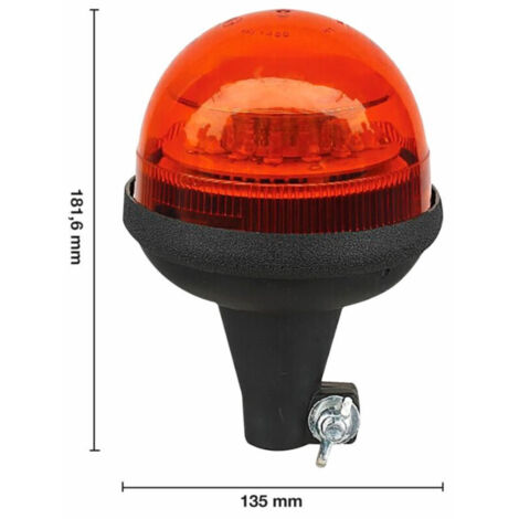 Gyrophare série Atena à Led 12-24v base flexible avec fixation pour tige
