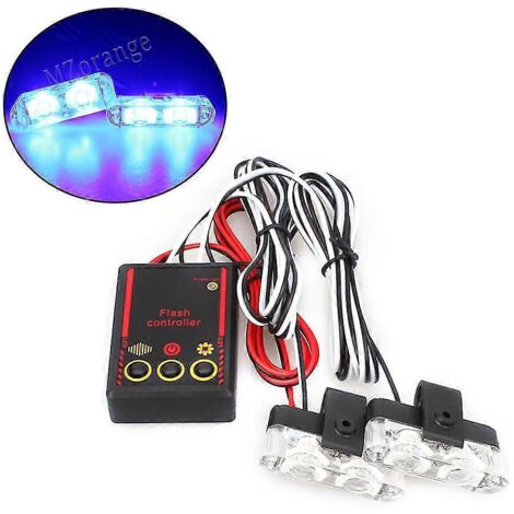 gyrophares LED FSO de police, lampe stroboscopique clignotante d'avertissement d'urgence, clignotant rouge haute luminosité, accessoires de voiture - Bleu