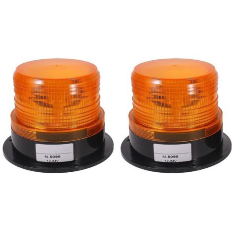 gyrophares stroboscopiques à LED ambre pour camion, 12 V/24 V