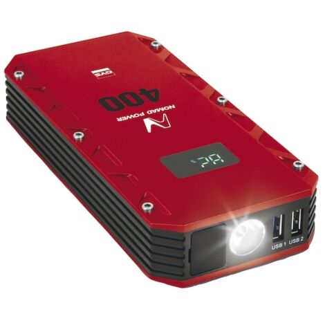 GYS – Booster batterie lithium 400 – 3 Ah, 45 Wh – Démarrage 500 A pour véhicules 12V – Alimentation USB et lampe LED intégrée