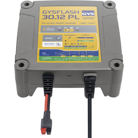 GYS – Chargeur automatique 29668 30A pour batteries plomb-acide et lithium – Modes Pb/LiFePO4 – Câble 2m – Protection contre surcharges - Q768202