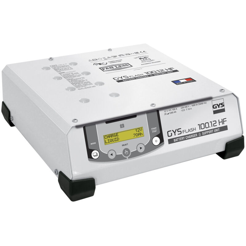 Chargeur BSU plomb/ lithium Gys GYSFLASH 100.12 HF 12V livré avec câbles 5m
