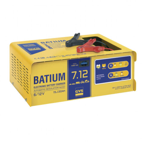 GYS – Chargeur automatique 24496 6V/12V 7A – Compatible Gel, AGM, VRLA – Protection électronique – Récupération batteries sulfatées - D615312