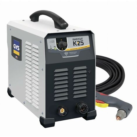 GYS – Découpeur plasma Easycut K25 – Compresseur intégré – Découpe jusqu'à 8 mm acier – Arc pilote sans HF – Torche TPT25 4 m