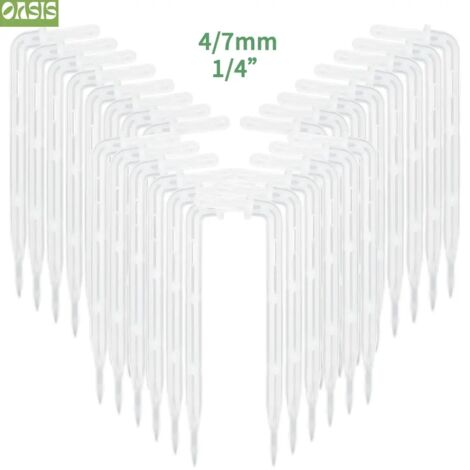 (H-50PCS) 50 goutteurs transparents coudés en forme de flèche, 1/4'' 4/7 mm, pour tuyau d'arrosage, arroseur à économie d'eau, micro-irrigation de jardin et serre