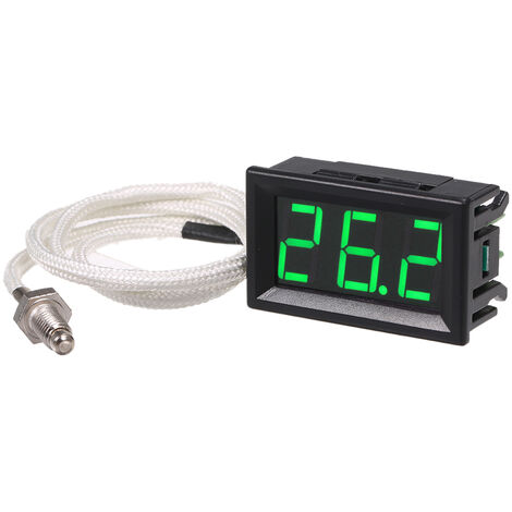 H-B310 Industrielles Digitalthermometer 12 V Temperaturmessgerät K-Typ M6 Thermoelement-Tester -30 800 ℃ Thermograph Hohe Genauigkeit mit LED-Anzeige, Grün