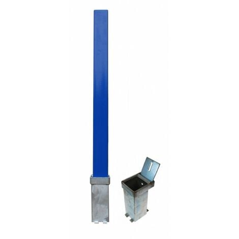 H/D Blue Removable Security Post & 2 x Ground Bases (001-3810 K/D, 001-3800 K/A). - Keyed To Differ Padlock [001-3810]