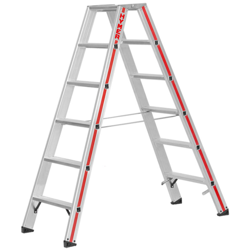 Escabeau double 2x5 marches - Hauteur max. de travail 3.69m - 8024/2X5