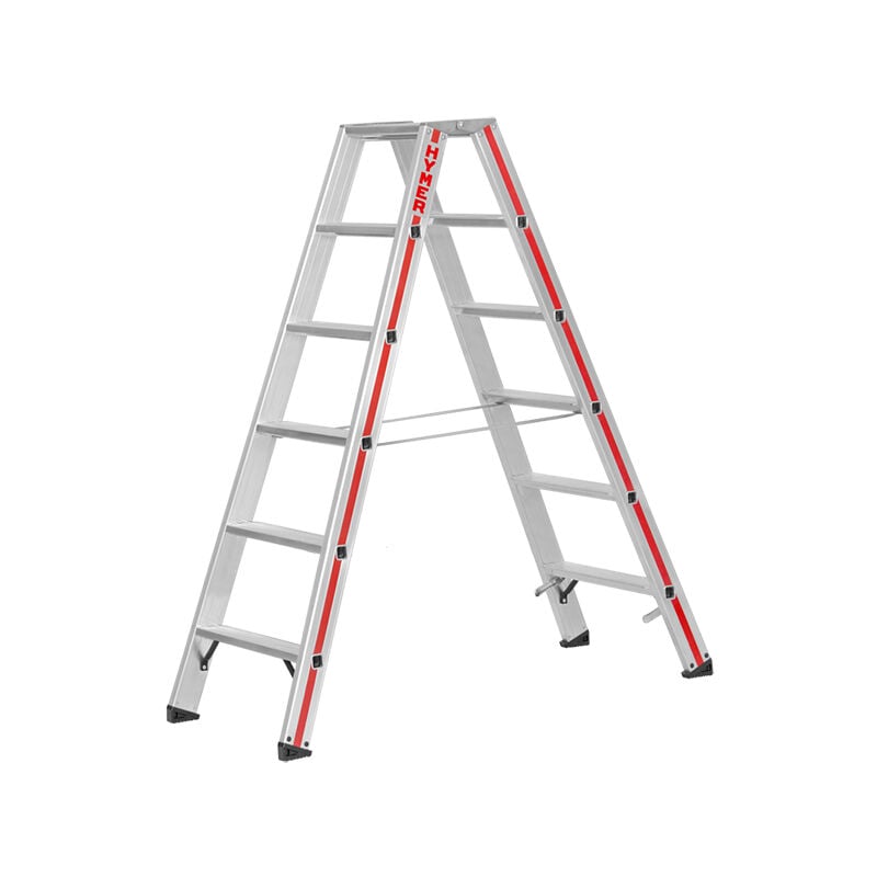 Escabeau double 2x8 marches - Hauteur max. de travail 3.38m - 8024/2X8