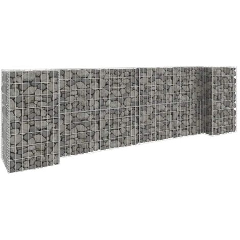 H-förmiger Gabionen-Pflanzkorb Stahldraht 260x40x80 cm