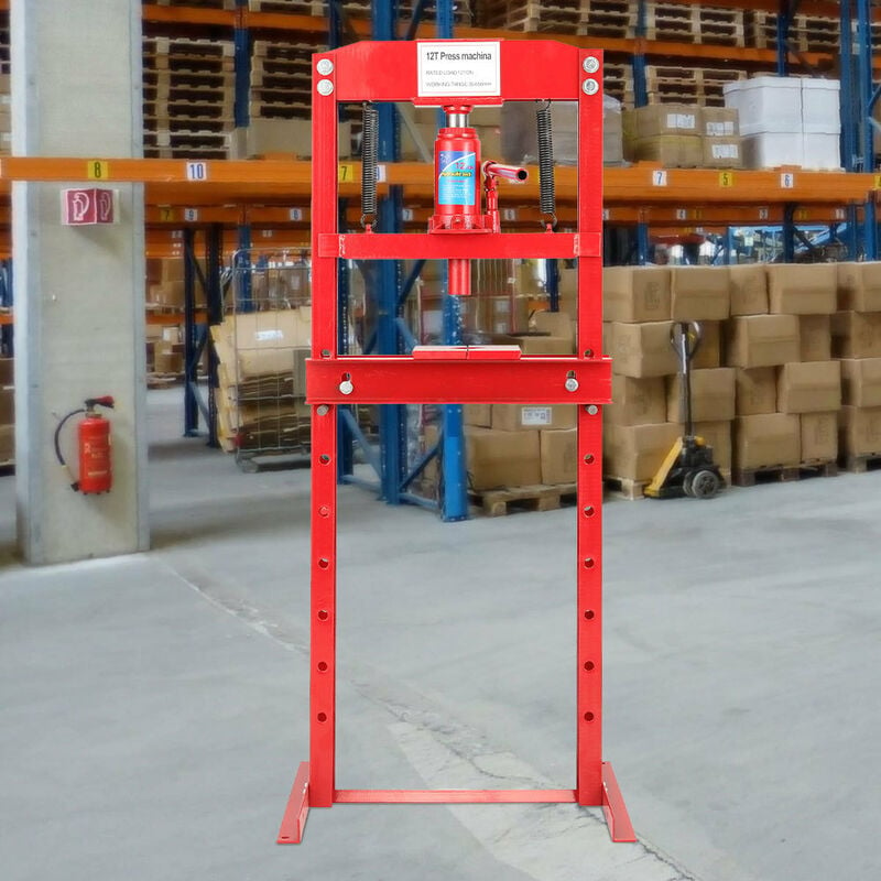 Livingandhome - h Frame 12 Ton Hydraulic press, Red