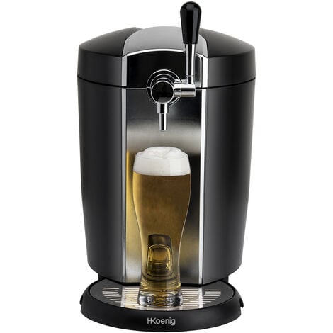 HKOENIG H. Koenig bw1778 Tirador de cerveza con refrigeración para todos los 5 l universal barriles, 65 W, color negro [Clase de eficiencia energética B]