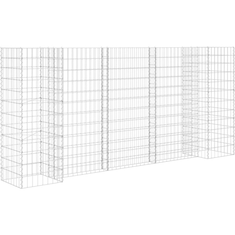 H-Shaped Gabion Planter Steel Wire 260x40x120 cm Vidaxl