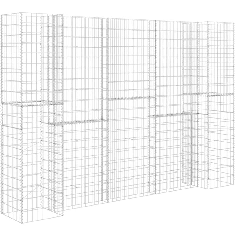 H-Shaped Gabion Planter Steel Wire 260x40x180 cm vidaXL