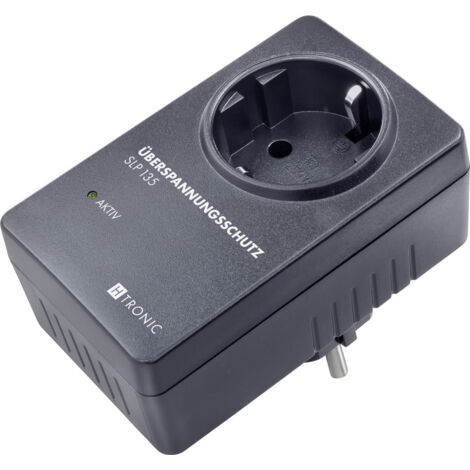 H-Tronic 1114790 Überspannungsschutz-Zwischenstecker Schwarz