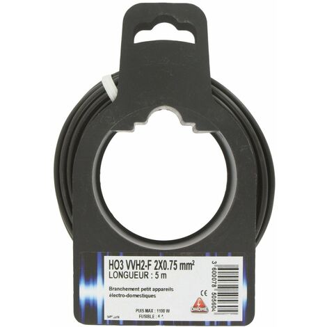 H03 Vvh 2-f Ovoide  2 X 0,75 Mm²  5 Noir