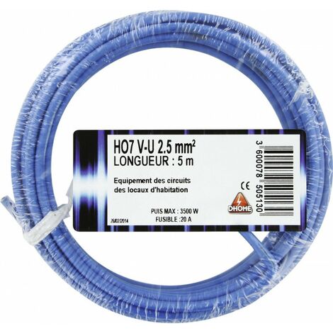 H07 V-u 2,5 Mm² 5 Bleu