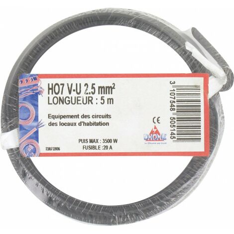 H07 V-u 2,5 Mm² 5 Noir