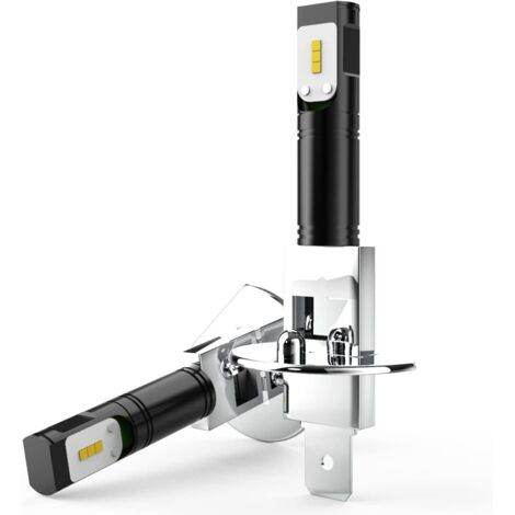 H1 LED-Nebelscheinwerferlampe, extrem hell, max. 1600 lm, 80 W Hochleistungs-CSP-Chips, 6500 K Xenonweiß, Ersatz für Nebelscheinwerfer oder Tagfahrlicht (DRL)
