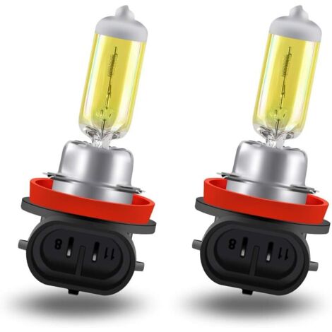 H11 Ampoule de Phare Halogène de Voiture 12V 55W 3000K Super Brillant or Feux de Route/Feux de Croisement Halogène Phare Voiture Moto Phare Antibrouillard Ampoule DRL, 2 pièces