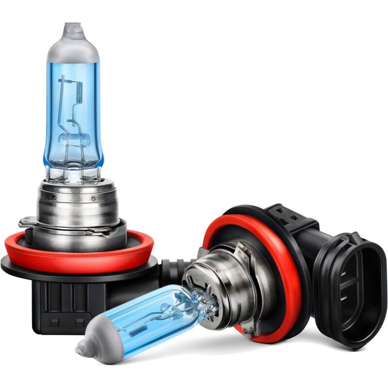 H11 Ampoule Halogène, E-Mark, Phares Blanc Chaud Lumière, Pour 12V 55W Voiture Kit de Lampe Remplacement (2 Pièces)