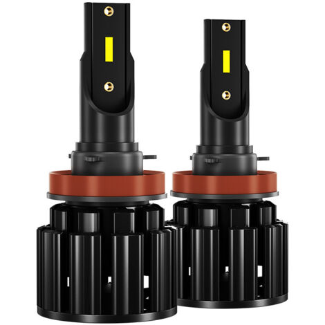 H11 h8 H9 LED ampoule 6000k blanc faisceau de croisement, phare de voiture à faisceau élevé H11 remplacement halogène voiture rénovation lampe-2 pièces