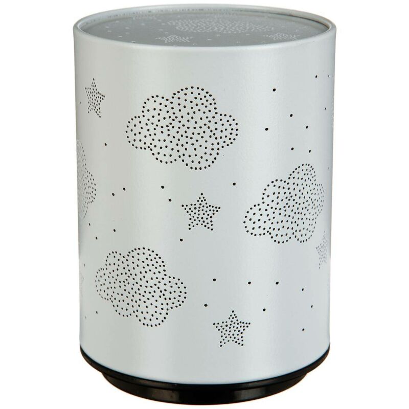 Atmosphera Créateur D'intérieur - LED-Nachtlicht Kind Push Metall D8cm - Graue wolke