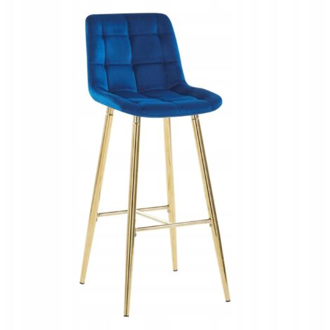 H2-FX Samthocker, blau (goldenes Gestell)