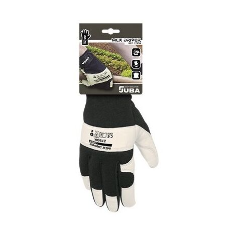 H279DR/8 GUANTE PIEL FLOR VACUNO CON DORSO Y PULGAR DE NYLON/ELASTANO. CIERRE VELCRO. RE - JUBA