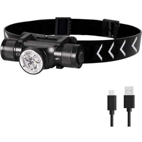 H330 Lampe Frontale, 1500 Lumens Lampe Frontale LED Rechargeable, IP66 Étanche Torche Frontale, 5 Modes d'Éclairage pour Cyclisme Camping Randonnée Bricolage [Classe énergétique A+++]dengyank