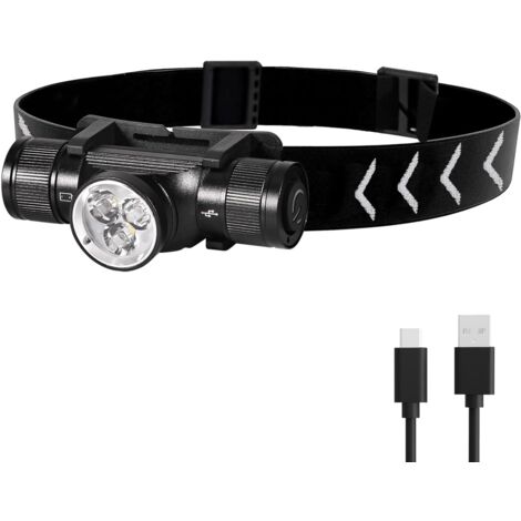 H330 Stirnlampe, 1500 Lumen, wiederaufladbare LED-Stirnlampe, IP66 wasserdichte Stirnlampe, 5 Beleuchtungsmodi für Radfahren, Camping, Wandern, Heimwerken [Energieklasse A+++]